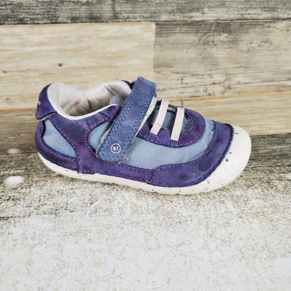 Stride Rite SM Sprout Boys Shoe Sz 6 M Blue Hook & Loop Round Toe Casual Sneaker